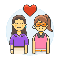 Lesbians Couple 1 Illustration from UX Colors Set