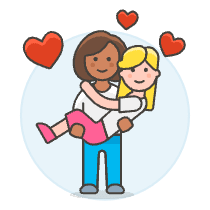 Lesbians Couple Lifting 4 Illustration from UX Colors Set