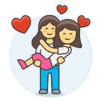 Lesbians Couple Lifting 6 Illustration from UX Colors Set