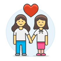Lesbians Holding Hand 1 Illustration from UX Colors Set