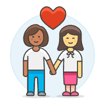 Lesbians Holding Hand 2 Illustration from UX Colors Set