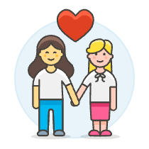Lesbians Holding Hand 4 Illustration from UX Colors Set