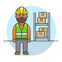 Warehouse Worker 1 3 Illustration from UX Colors Set
