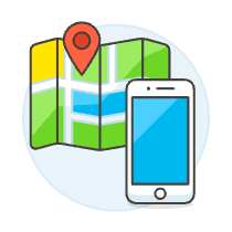 Smartphone Map Illustration from UX Colors Set