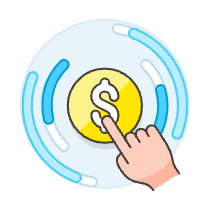 Click Revenue Hand 1 Illustration from UX Colors Set