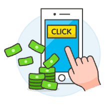 Click Revenue Mobile 2 Illustration from UX Colors Set