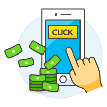 Click Revenue Mobile 3 Illustration from UX Colors Set