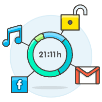 App Usage Time Illustration from UX Colors Set