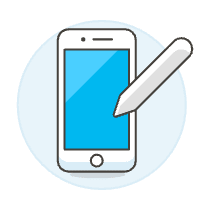 Phone Pen Illustration from UX Colors Set