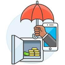 Money App Protect 3 Illustration from UX Colors Set