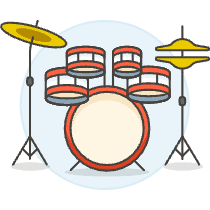 Instruments Drum Set Illustration from UX Colors Set