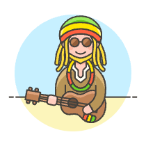Reggae Ukulele 3 Illustration from UX Colors Set