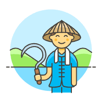 Asian Farmer 1 Illustration from UX Colors Set
