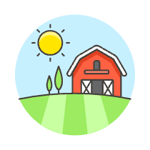 Barn Field Illustration from UX Colors Set