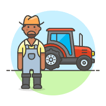 Farmer Tractor 3 Illustration from UX Colors Set
