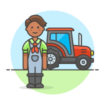 Farmer Tractor 4 Illustration from UX Colors Set