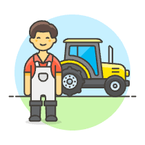Farmer Tractor 5 Illustration from UX Colors Set