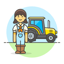 Farmer Tractor 6 Illustration from UX Colors Set