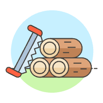 Logs Saw Illustration from UX Colors Set