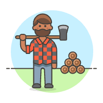Lumberjack AXE 3 Illustration from UX Colors Set