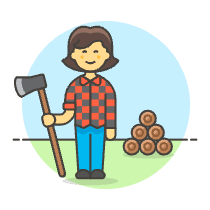 Lumberjack AXE 6 Illustration from UX Colors Set