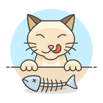 Cat Eating Illustration from UX Colors Set