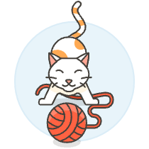 Cat Playing Wool Illustration from UX Colors Set