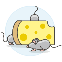 Mouse Eating Cheese Illustration from UX Colors Set