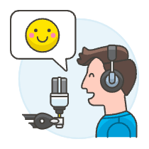 Podcast Happy 1 Illustration from UX Colors Set