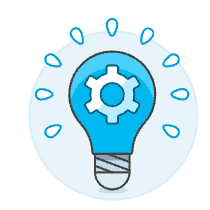 Lightbulb Cog Illustration from UX Colors Set