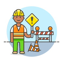 Sign Worker 1 Illustration from UX Colors Set