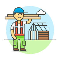 Wood House Builder 3 Illustration from UX Colors Set