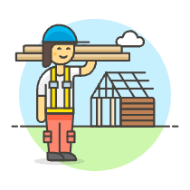Wood House Builder 6 Illustration from UX Colors Set