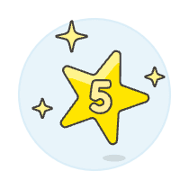 Star Rating Five Illustration from UX Colors Set