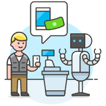 Cashier Robot 3 Illustration from UX Colors Set