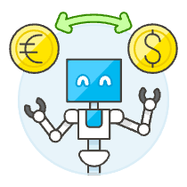 Currency Exchange Robot Illustration from UX Colors Set