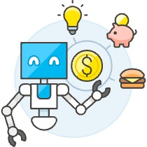 Moey Management Robot Illustration from UX Colors Set