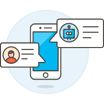 Chatting With Bot 2 Illustration from UX Colors Set