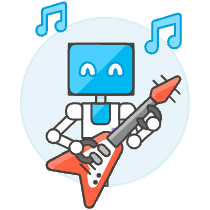 Musician Robot Illustration from UX Colors Set