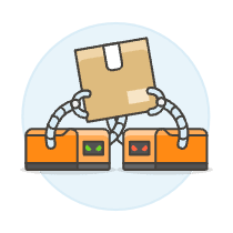 Mobile Robot Conflict Illustration from UX Colors Set
