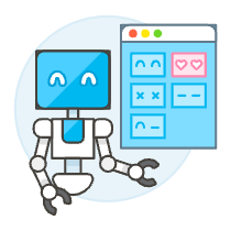 Robot Emotion Illustration from UX Colors Set