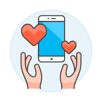 Online Dating Hand 1 Illustration from UX Colors Set