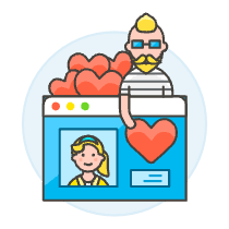 Online Dating Like 1 1 Illustration from UX Colors Set