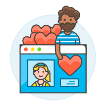 Online Dating Like 1 2 Illustration from UX Colors Set