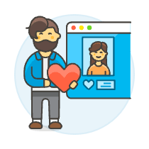 Online Dating Like 2 3 Illustration from UX Colors Set