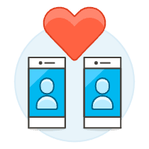 Online Dating Match Illustration from UX Colors Set