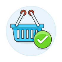 Shopping Basket Check Illustration from UX Colors Set