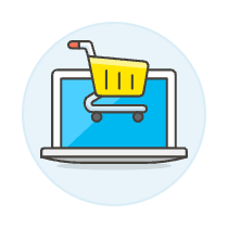 Shopping Cart Laptop 2 Illustration from UX Colors Set