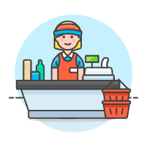 Cashier Clerk 1 4 Illustration from UX Colors Set