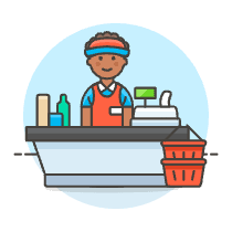 Cashier Clerk 1 5 Illustration from UX Colors Set